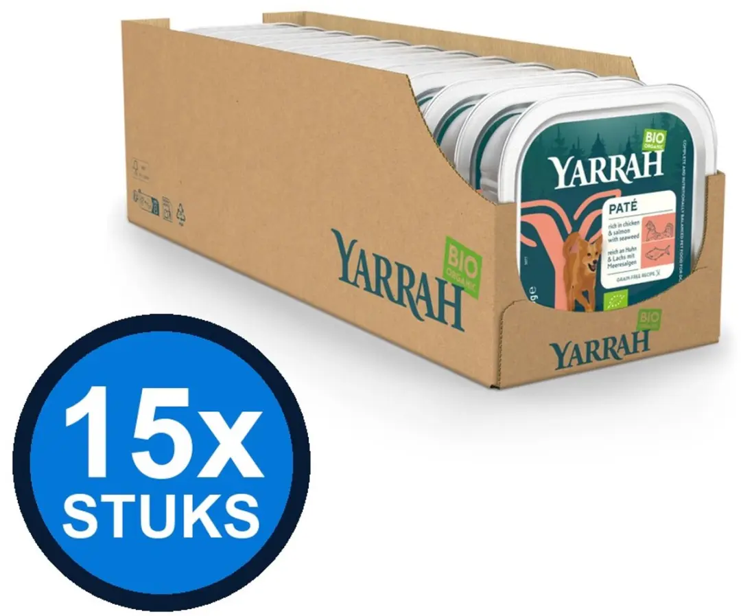 15x Yarrah dog bio alu paté grvr kip&zalm 150gr