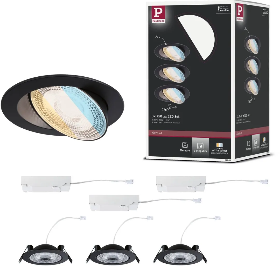 Paulmann LED-inbouwlamp White Select Aumus 3x5W 700lm 105mm