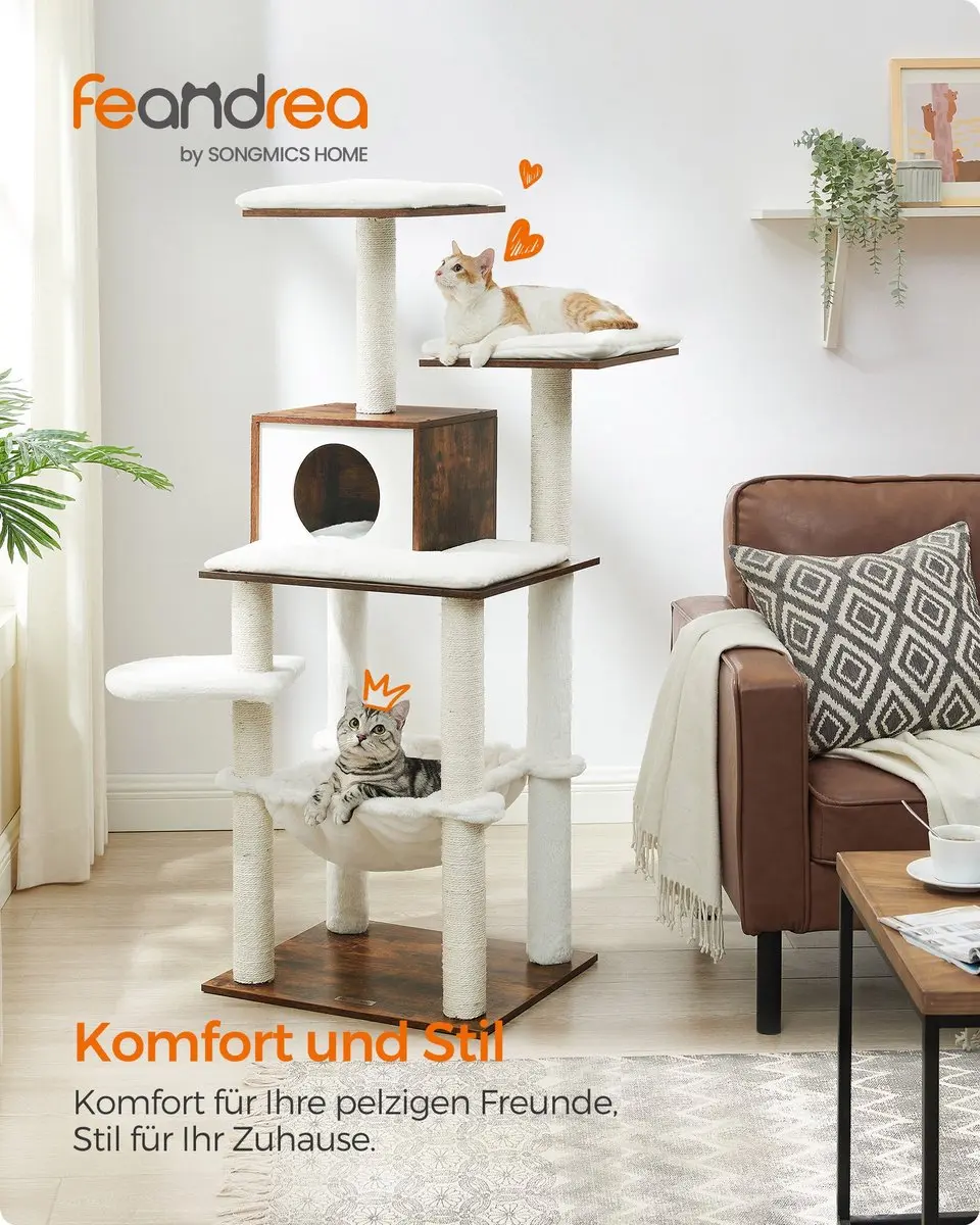 FEANDREA Kattenboom 5 Niveaus - Vintage Bruin - afbeelding 6 van 6