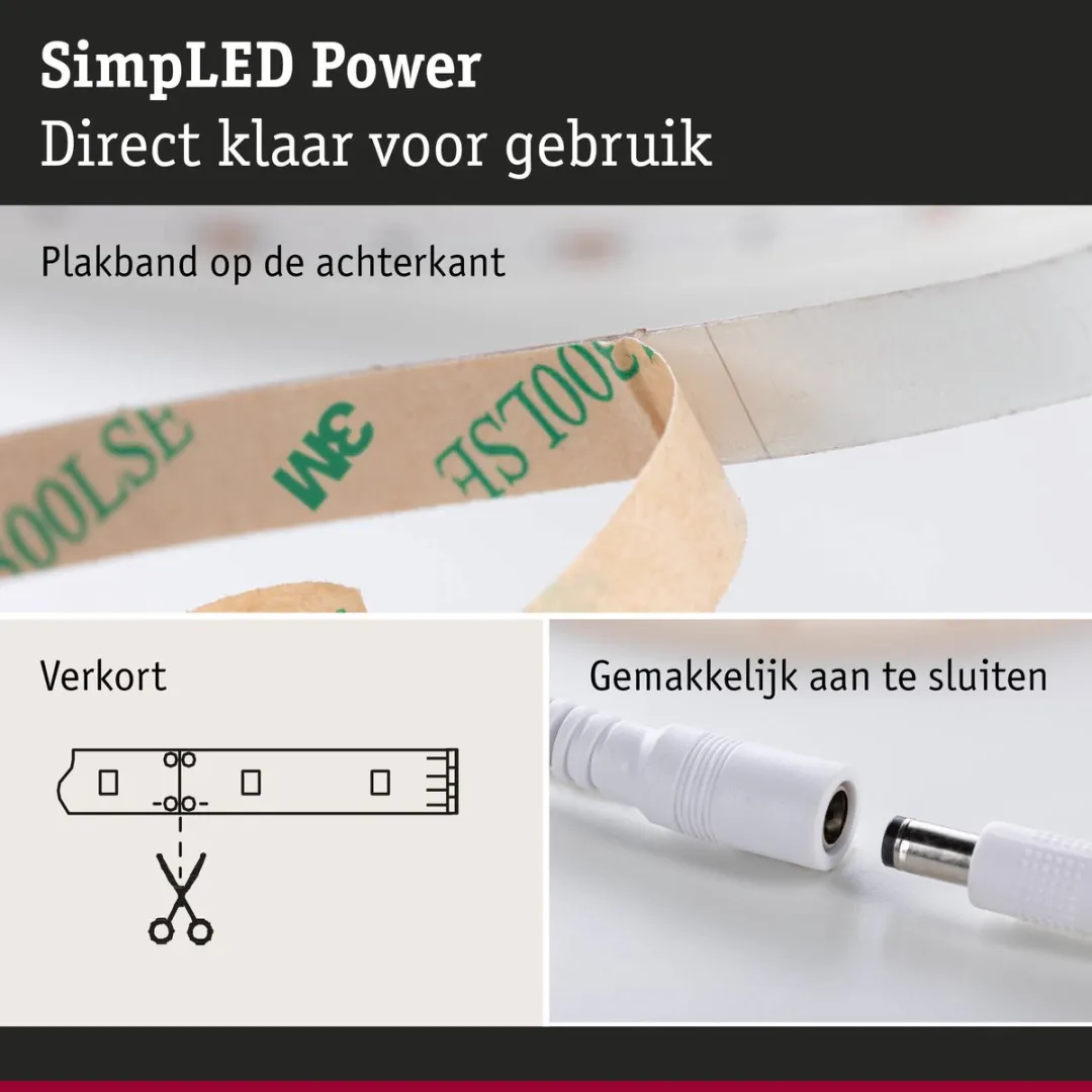 Paulmann SimpLED Power LED Strip Warm Wit 3m - 33W 1100lm/m