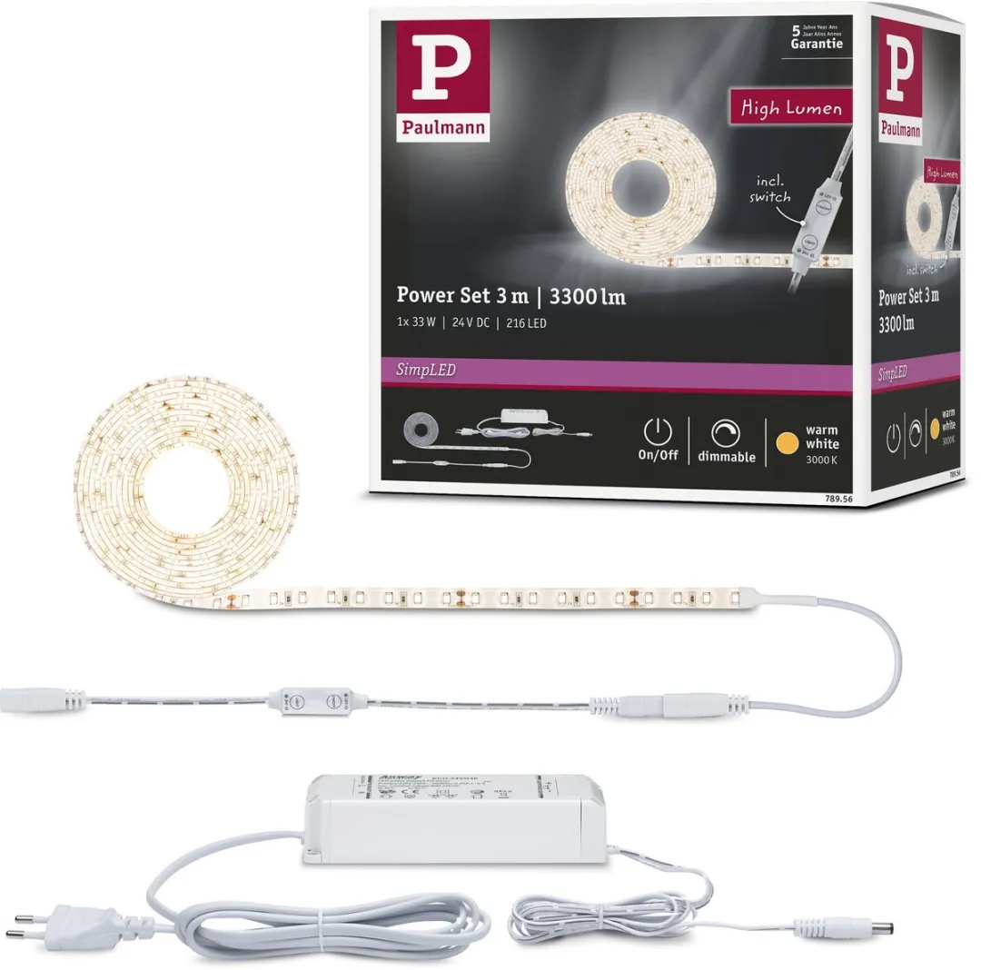 Paulmann SimpLED Power LED Strip Warm Wit 3m