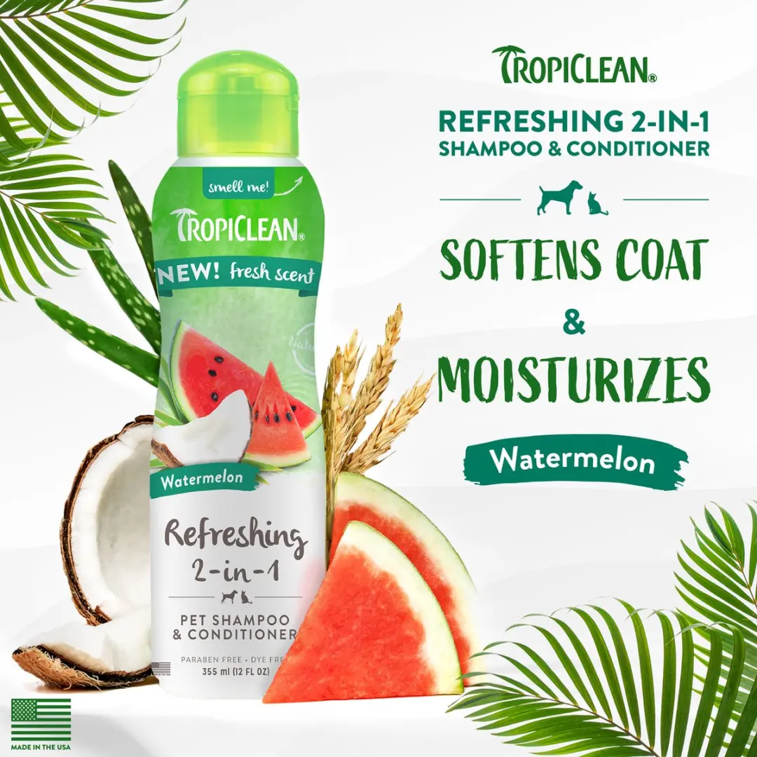 TropiClean 2-in-1 Shampoo & Conditioner Watermeloen - 355ml - afbeelding 5 van 6
