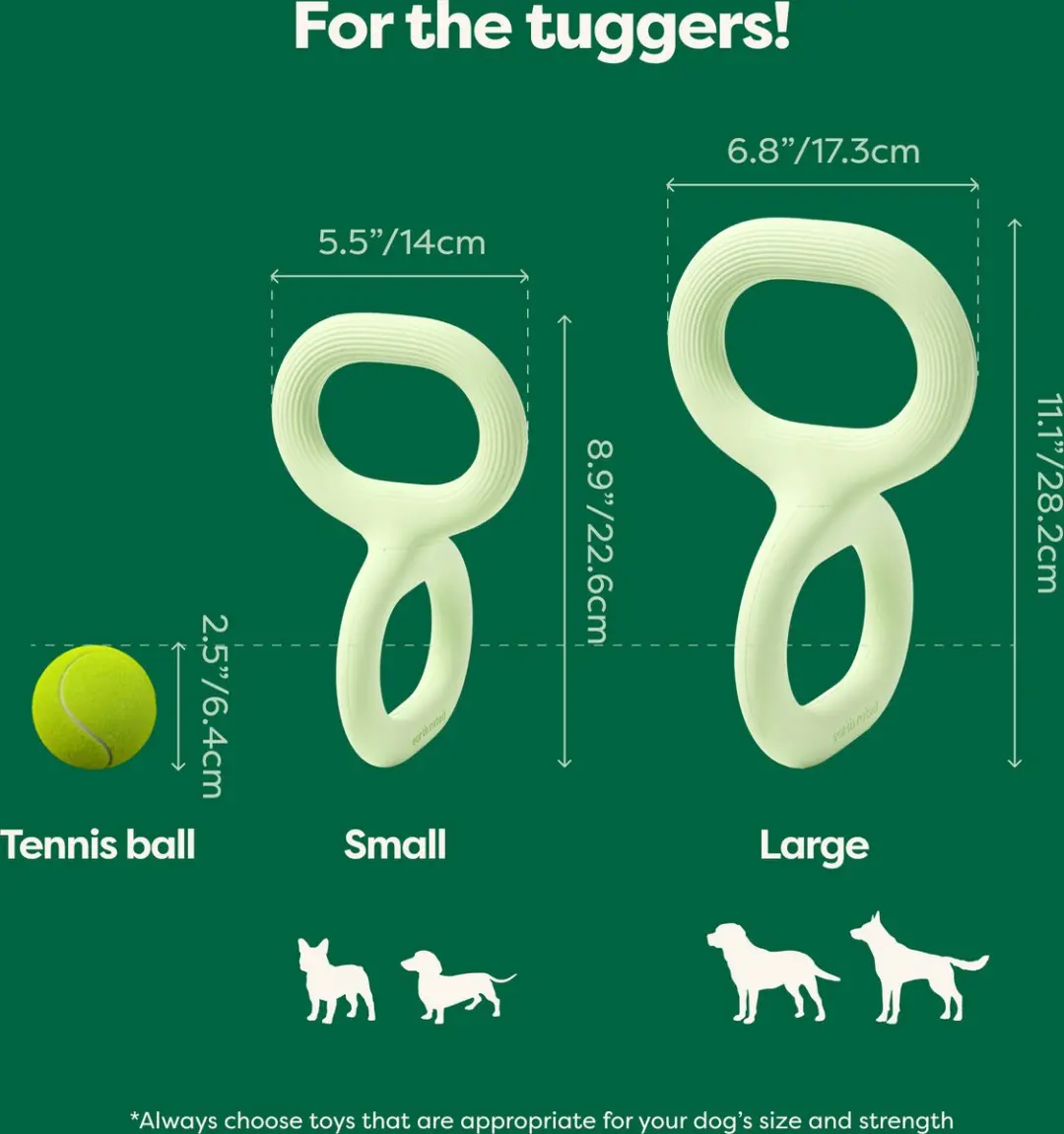 Earth Rated Tug Toy Rubber Hondenspeelgoed - L - Groen - afbeelding 5 van 6