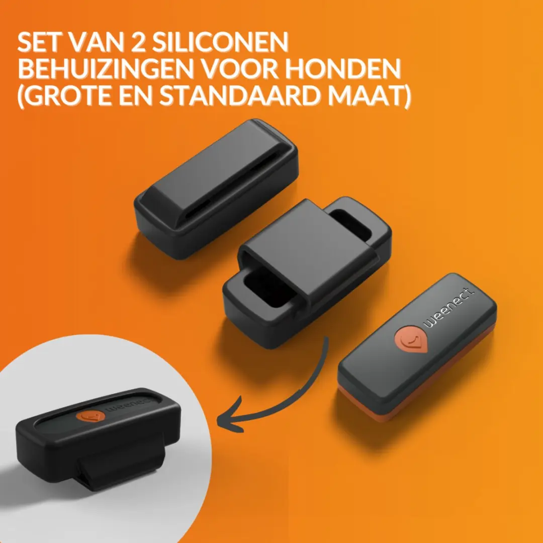 Weenect Siliconen Hoes Dog XL Black 2 stuks