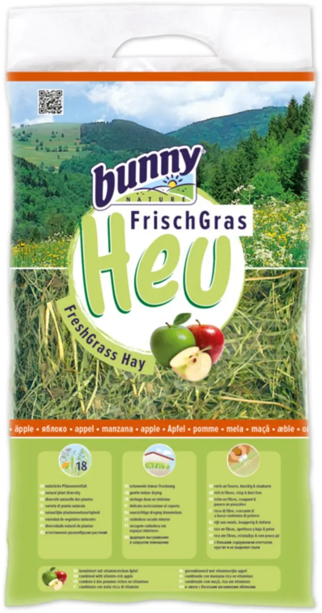 Bunny Nature Knaagdiervoer Vers Gras Hooi Appel 500gr