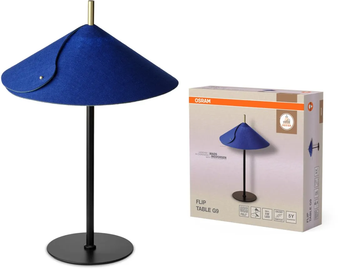 Osram Decor Flip Tafellamp G9 Blauw - 350mm - Touch-Dim & USB-batterij