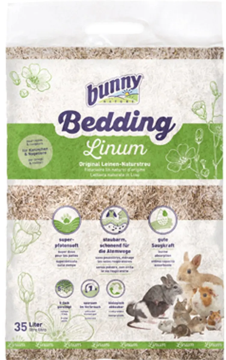 Bunny Nature Bunnybedding Linum Vlasvezel 35 liter - afbeelding 2 van 2