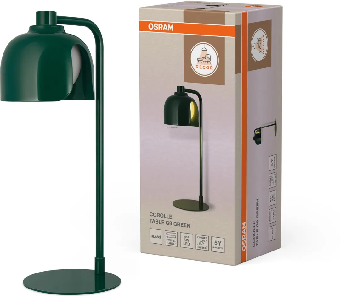Osram Decor Corolle Tafellamp Groen Metaal & Glas