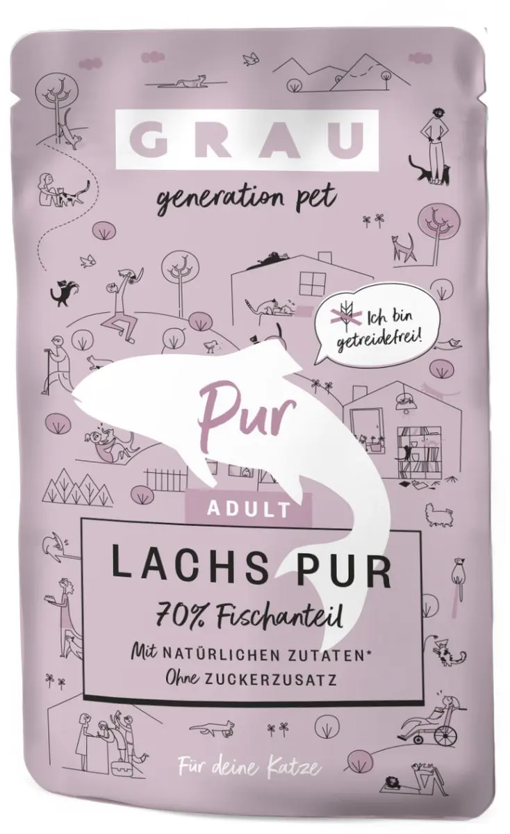 Grau kat natvoer zalm pouche 4x 125gr