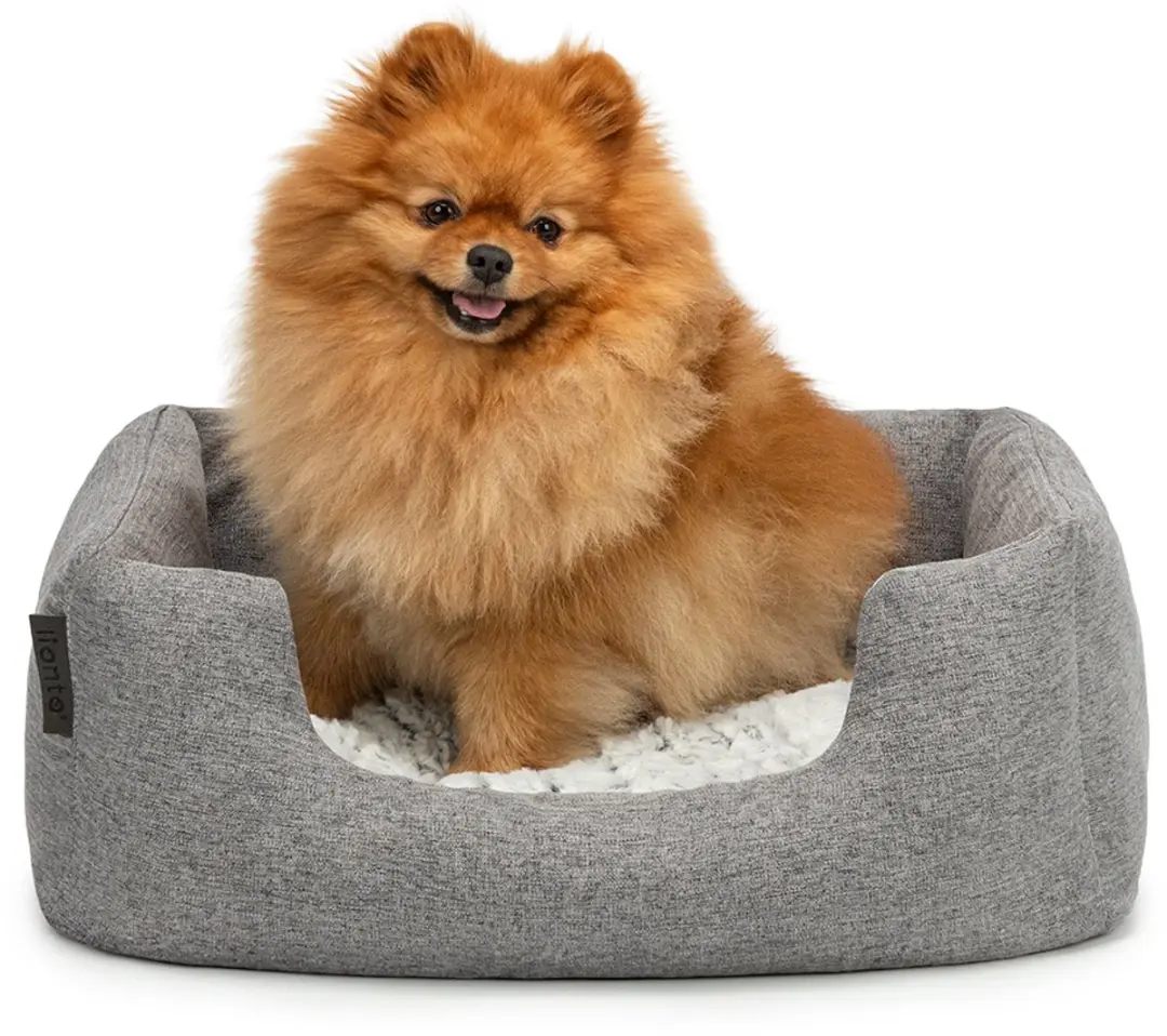 lionto comfort hondenmand, zacht, antislip & onderhoudsvriendelijk, 60x50 cm gri