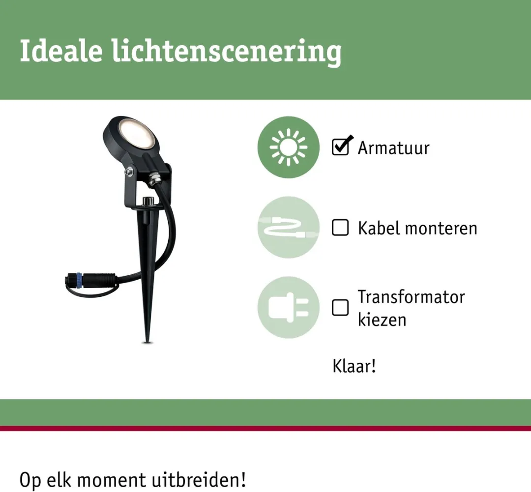 Paulmann Plug & Shine LED Tuinspot Sting IP67 3000K 6,4W Antraciet