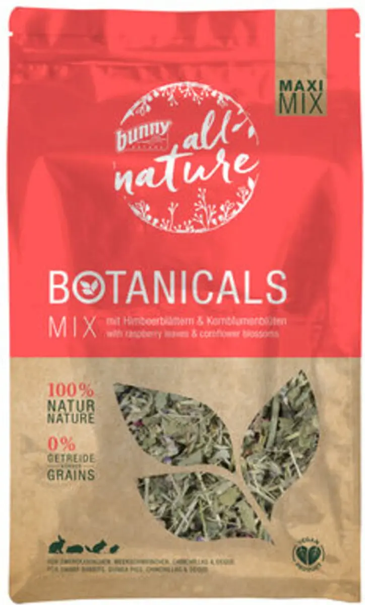 Bunny Nature Botanicals Konijnensnack Frambozenblad & Korenbloem