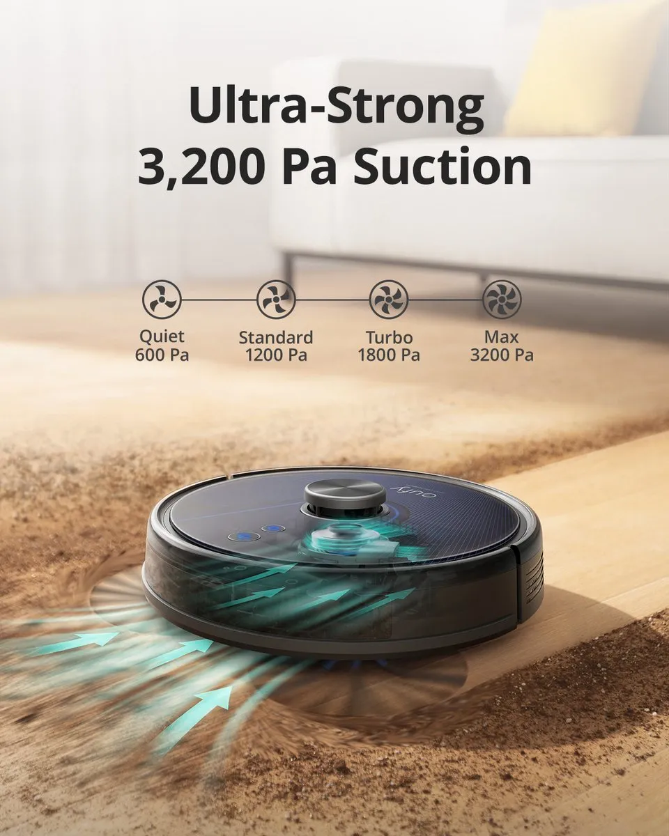 Eufy RoboVac L35 Hybrid Robotstofzuiger - 3.200 Pa - Zwart
