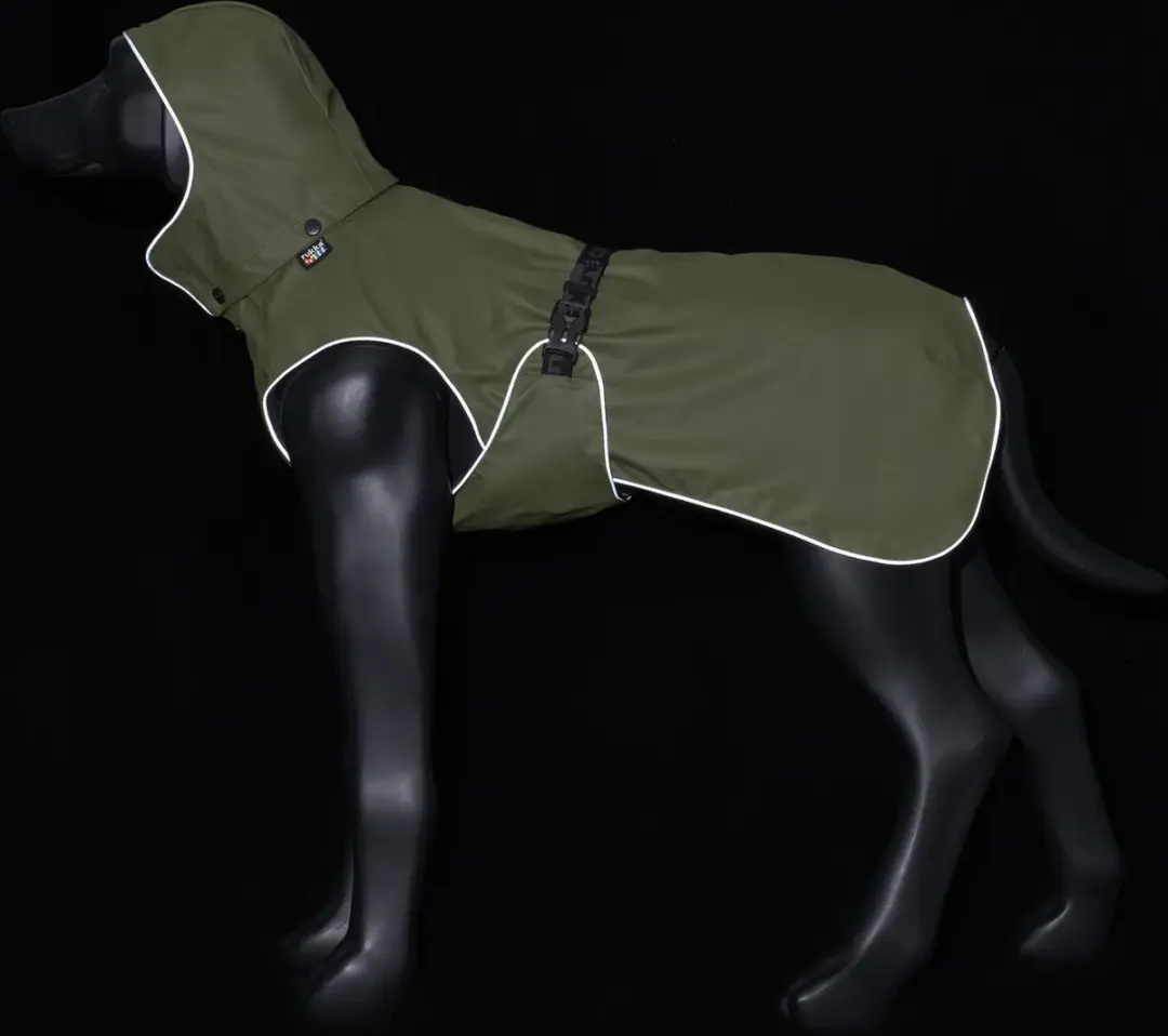 Rukka Pets Streamy ECO Hondenregenjas - Olijfgroen - afbeelding 2 van 6