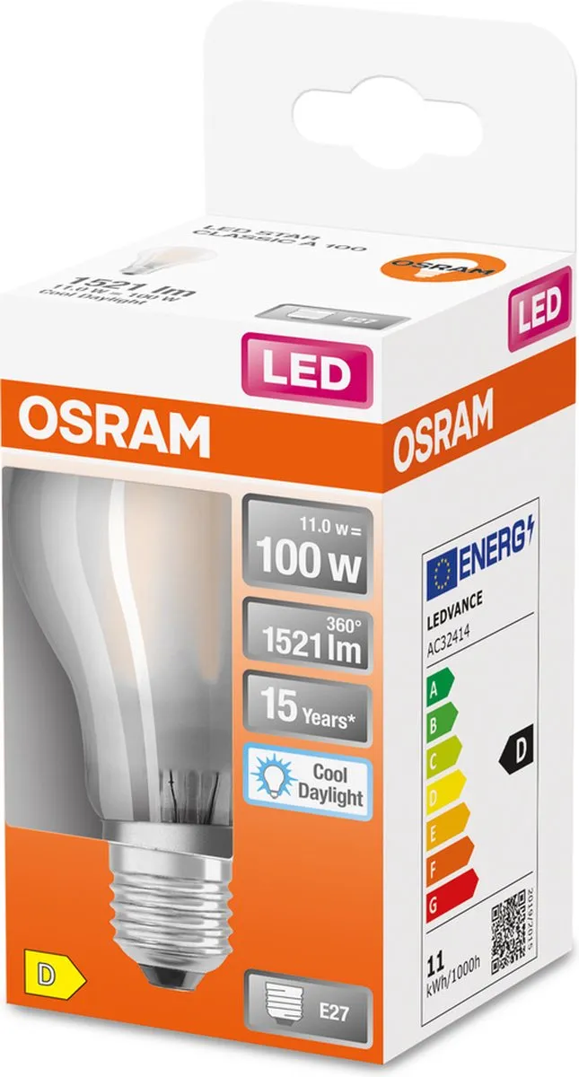 Osram LED-lamp E27 11W Neutraalwit - Mat - 6500K