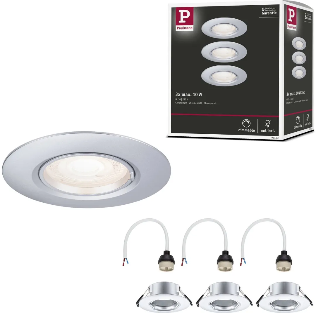 Paulmann Inbouwlamp Set 3x Star Rond 90mm GU10