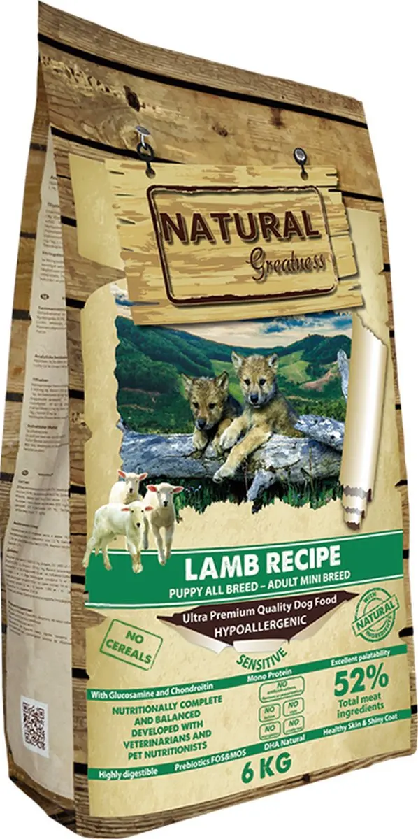 Natural Greatness Lam Sensitive Mini Hondenvoer - 6kg - afbeelding 2 van 2