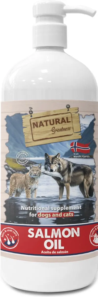 Natural Greatness Zalmolie Voedingssupplement Hond en Kat