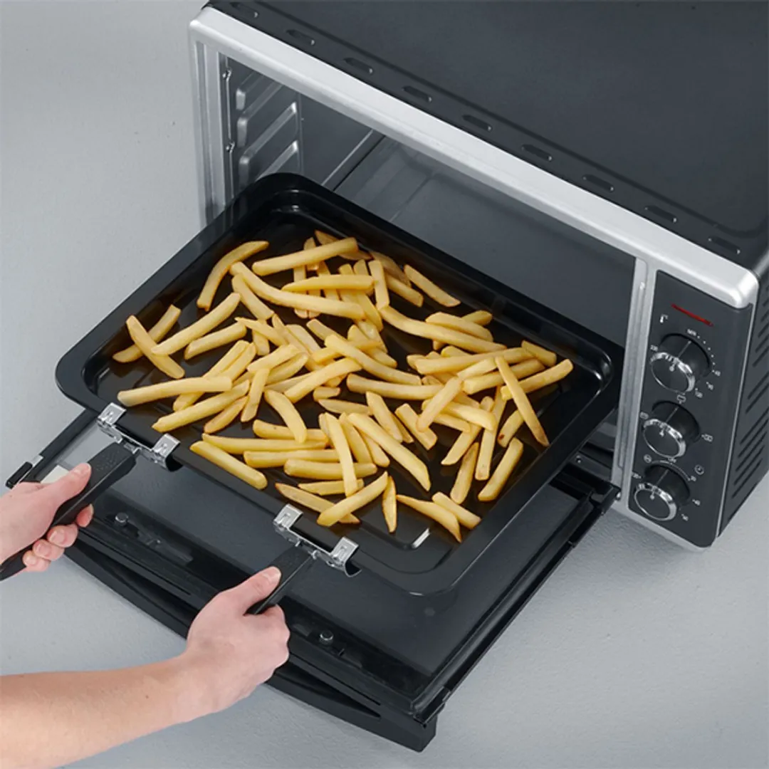 Severin TO 2058 Vrijstaande Oven - Hetelucht 42L - Incl. Pizzasteen - Zwart/Zilver - afbeelding 6 van 6