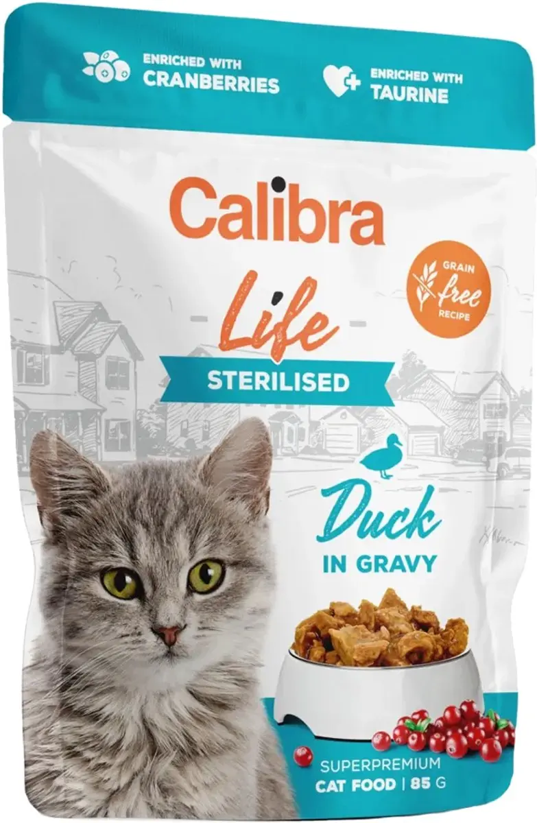 Calibra Life Sterilised Kattenvoer Eend in Gelei - 28x85g - afbeelding 2 van 3