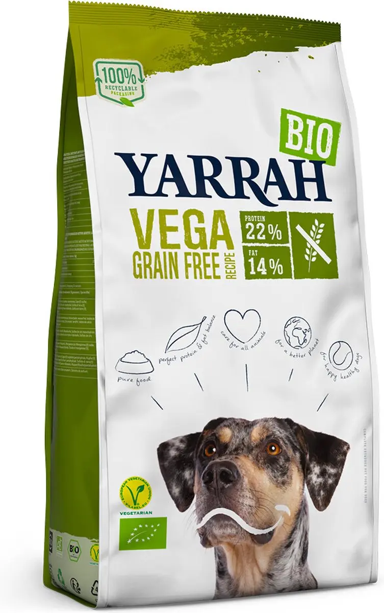 Yarrah Biologisch Hondenvoer Vegan Tarwe Vrij 2kg