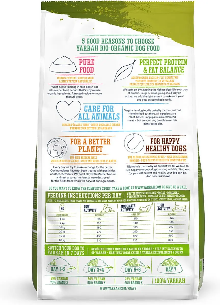 Yarrah Biologisch Hondenvoer Vegan Tarwe Vrij 2kg - 4x - afbeelding 5 van 6