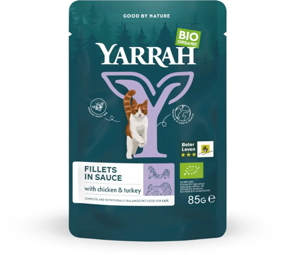 Yarrah Bio Kalkoen Filets in Saus Kattenvoer