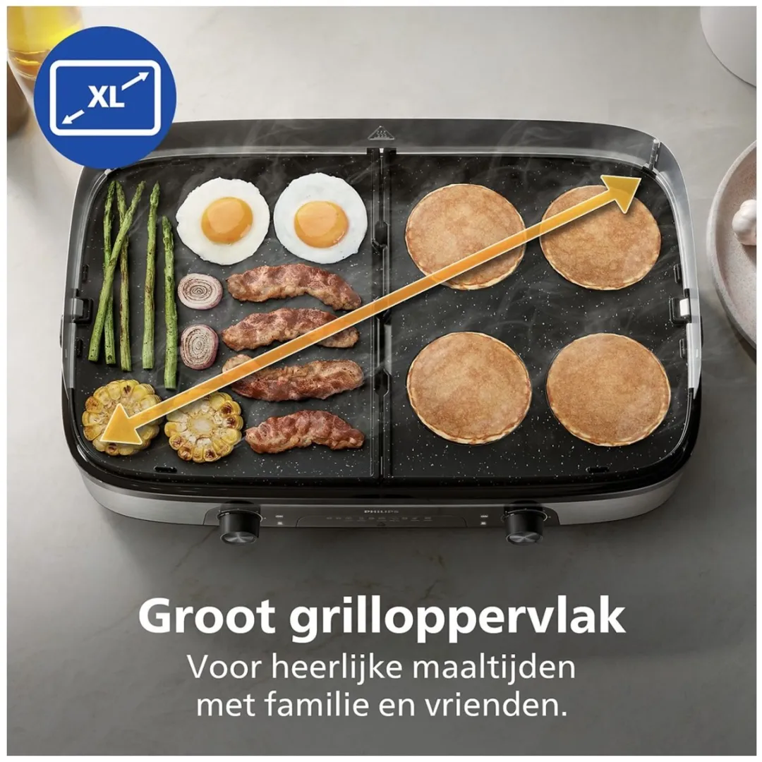 Philips HD6222/90 Grillplaat 2400W - Zwart - afbeelding 6 van 6