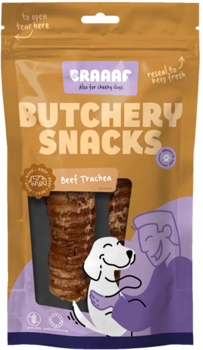 Braaaf Hondensnack Butchery Beef Trachea