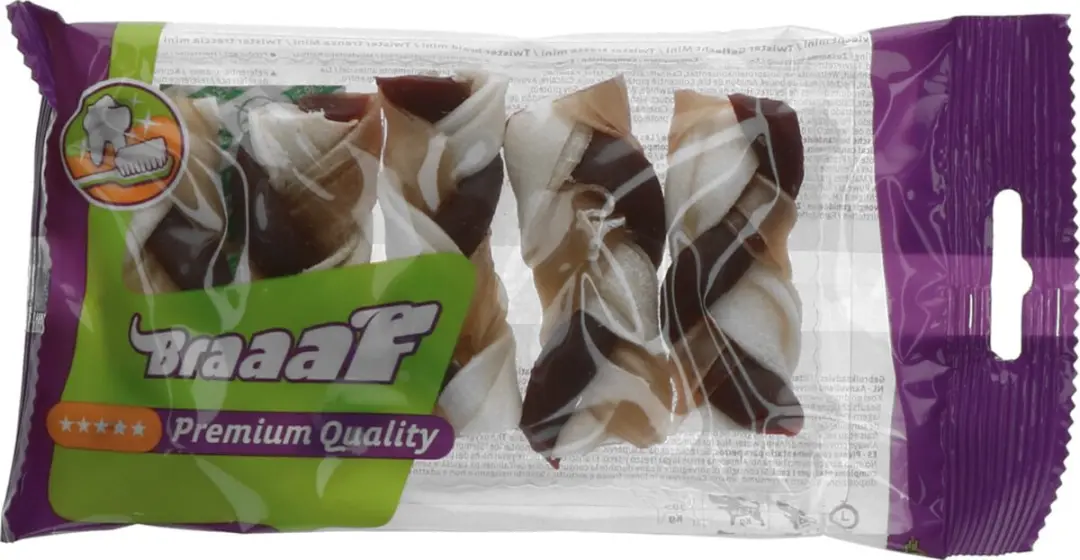 Braaaf Twister Vlecht Mini Hondensnack - 6cm - 60g - afbeelding 3 van 6