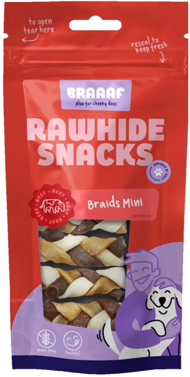 Braaaf Twister Vlecht Mini Hondensnack
