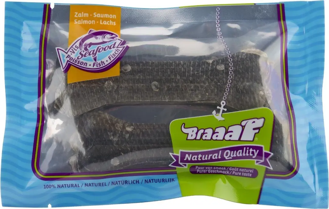 Braaaf Geperst Hondensnack Zalmhuid - 75g - afbeelding 6 van 6