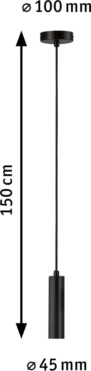 Paulmann Neordic Hanglamp Kine E27 60W - Zwart - afbeelding 5 van 6
