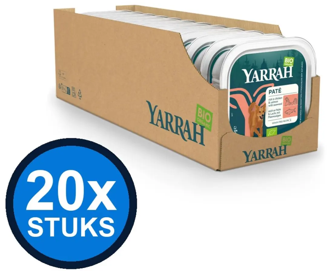 20x Yarrah dog bio alu paté grvr kip&zalm 150gr