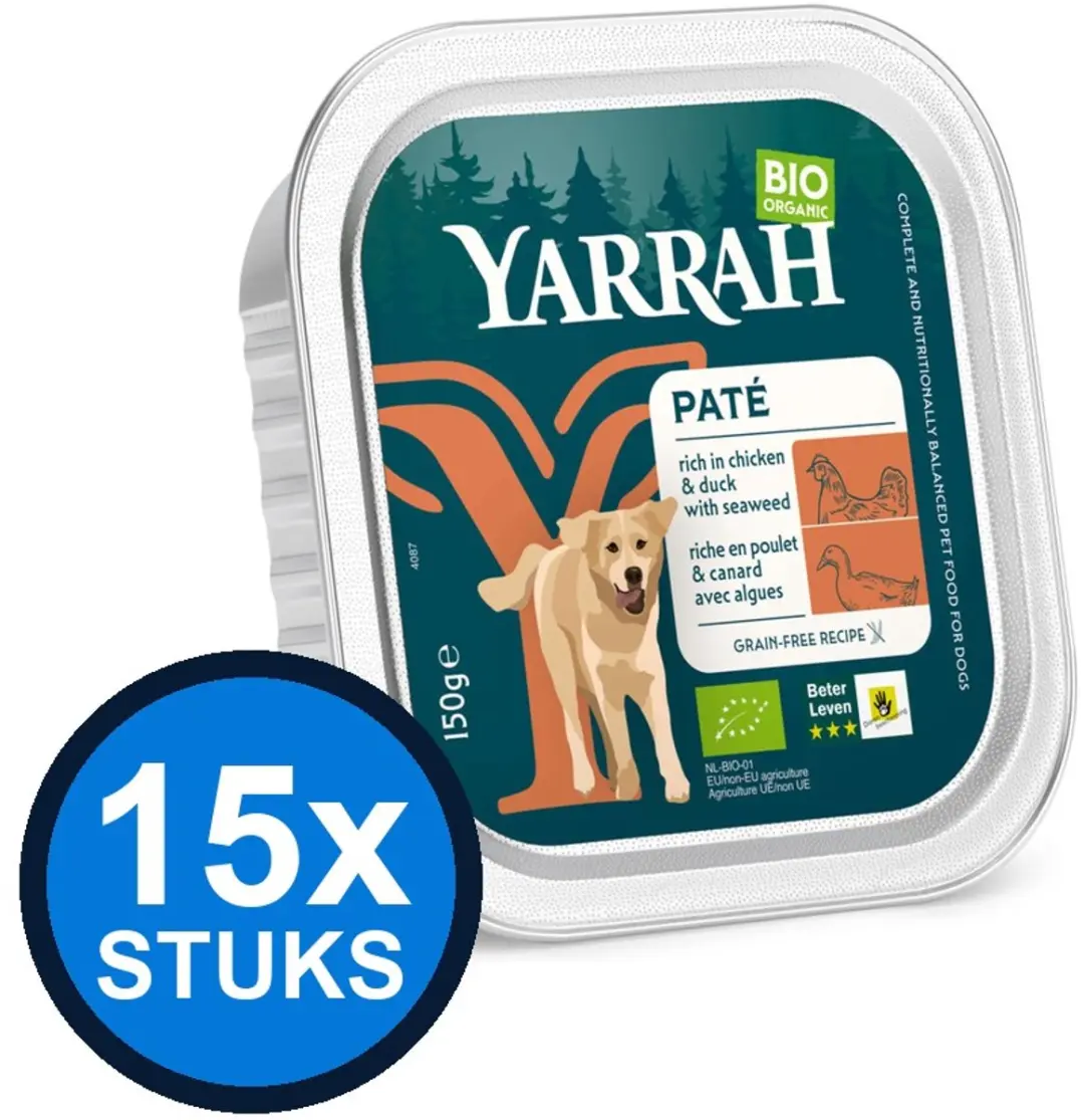 15x Yarrah dog bio alu paté grvr kip&eend 150gr