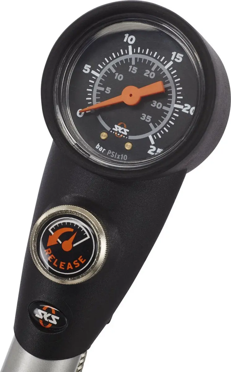 SKS Sam Suspension Handpomp met Drukmeter - 10-15 Bar - Zilver - afbeelding 4 van 6