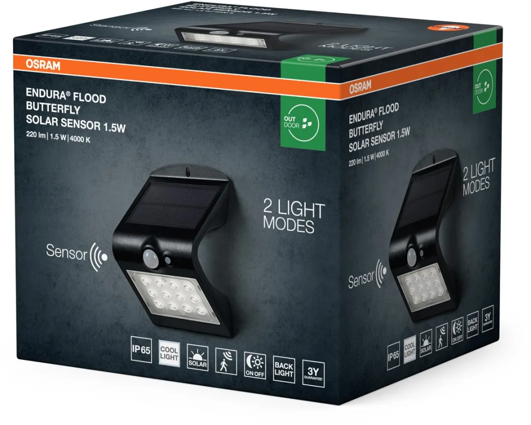 Osram Endura Butterfly Zonne-Schijnwerper 1.5W 200lm - Zwart - afbeelding 6 van 6