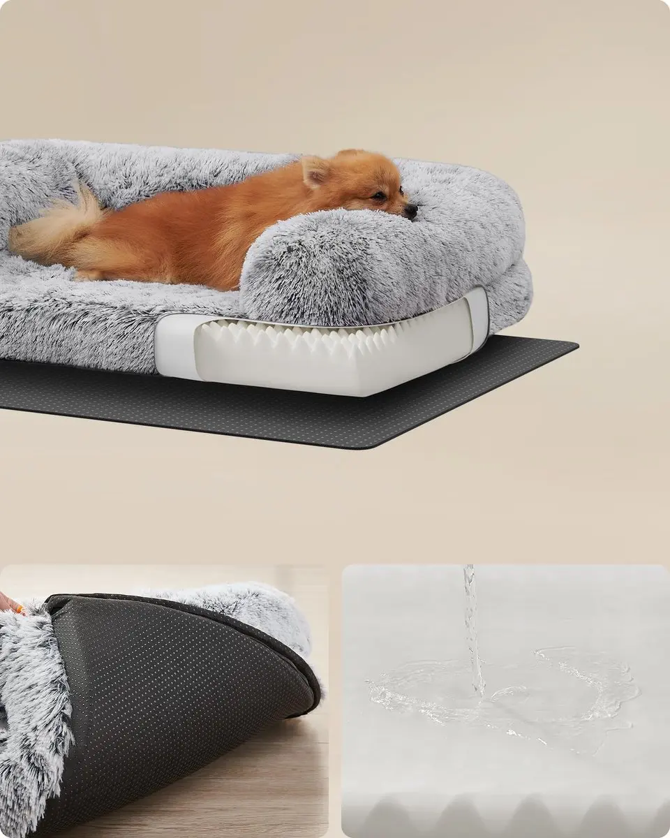 Feandrea FluffyHug Hondenbed M - 76x58cm - Grijs - afbeelding 6 van 6