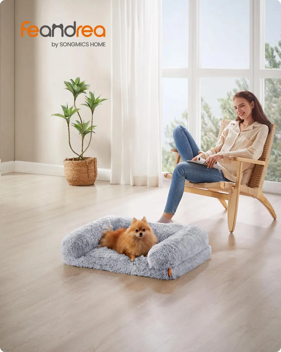 Feandrea FluffyHug Hondenbed M - 76x58cm - Grijs - afbeelding 2 van 6