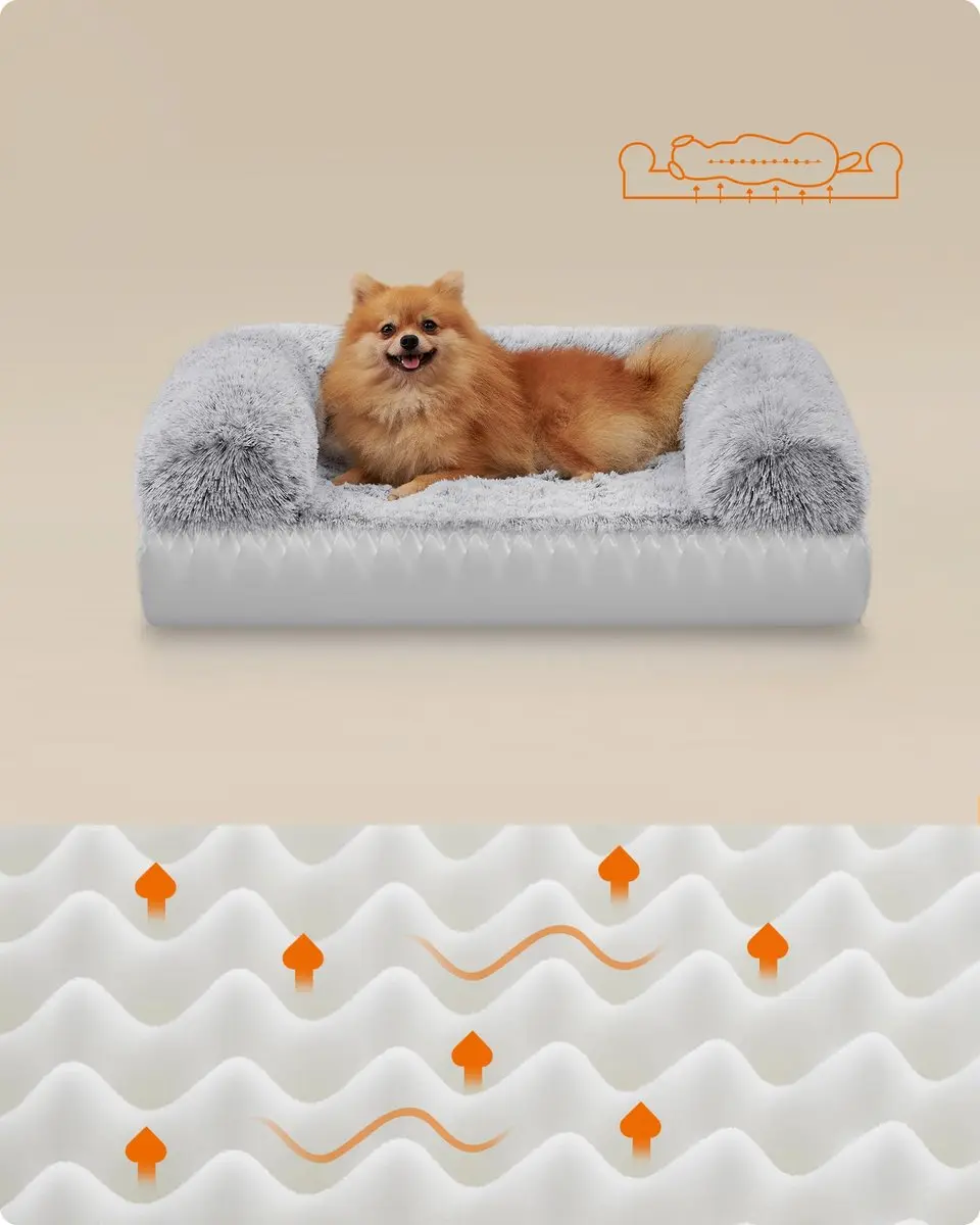 Feandrea FluffyHug Hondenbed M - 76x58cm - Grijs - afbeelding 4 van 6