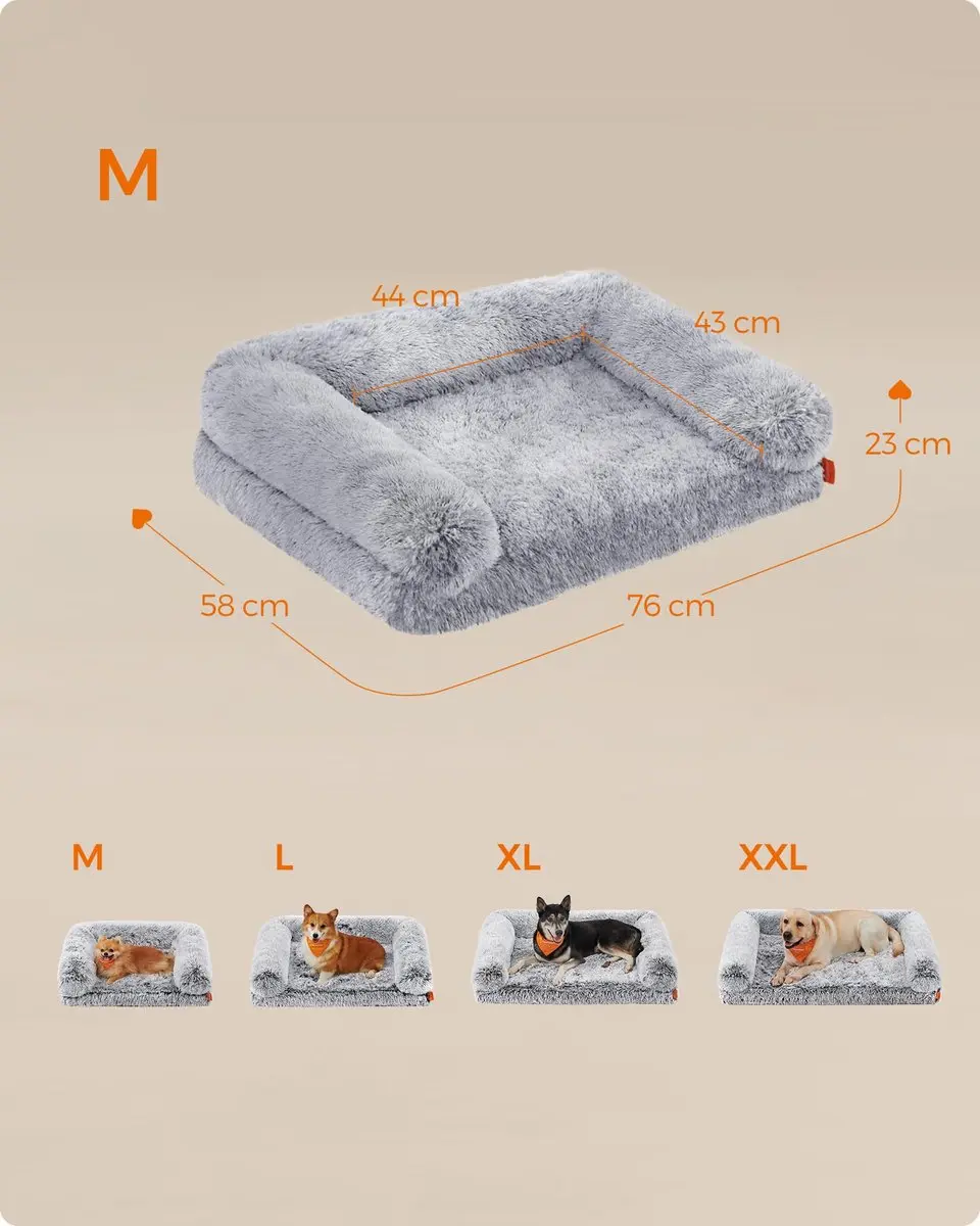 Feandrea FluffyHug Hondenbed M - 76x58cm - Grijs - afbeelding 5 van 6