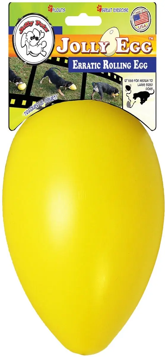 Jolly Pets Jolly Egg Hondenspeelgoed - Ø30cm - Geel - afbeelding 4 van 6