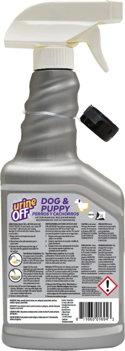 Urine Off Hond & Puppy Geur- en Vlekverwijderaar - 500ml - afbeelding 2 van 6