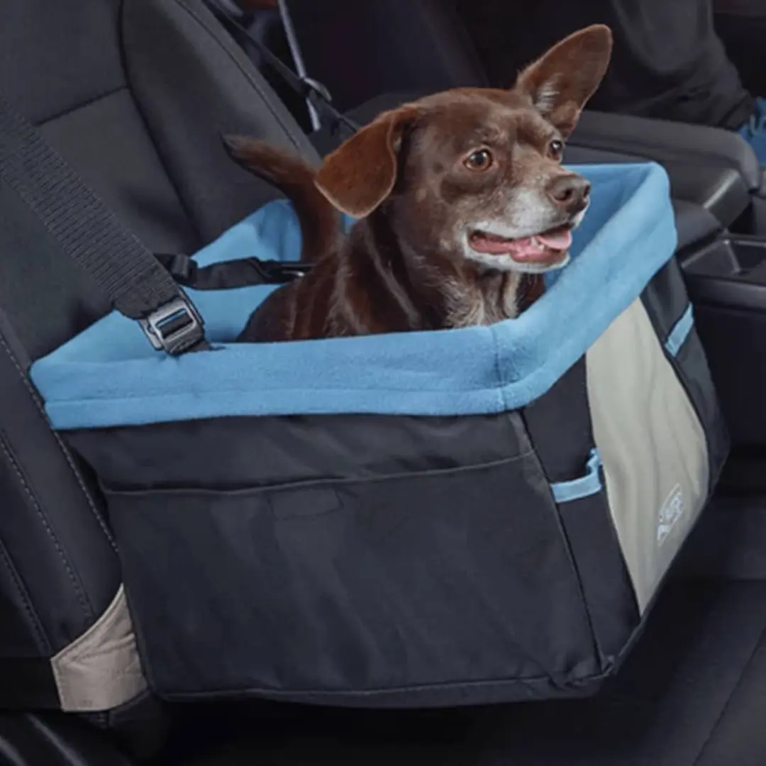 Kurgo Rover Booster Seat - Verhoogde Autostoel Hond - 13kg - Zwart/Blauw - afbeelding 6 van 6