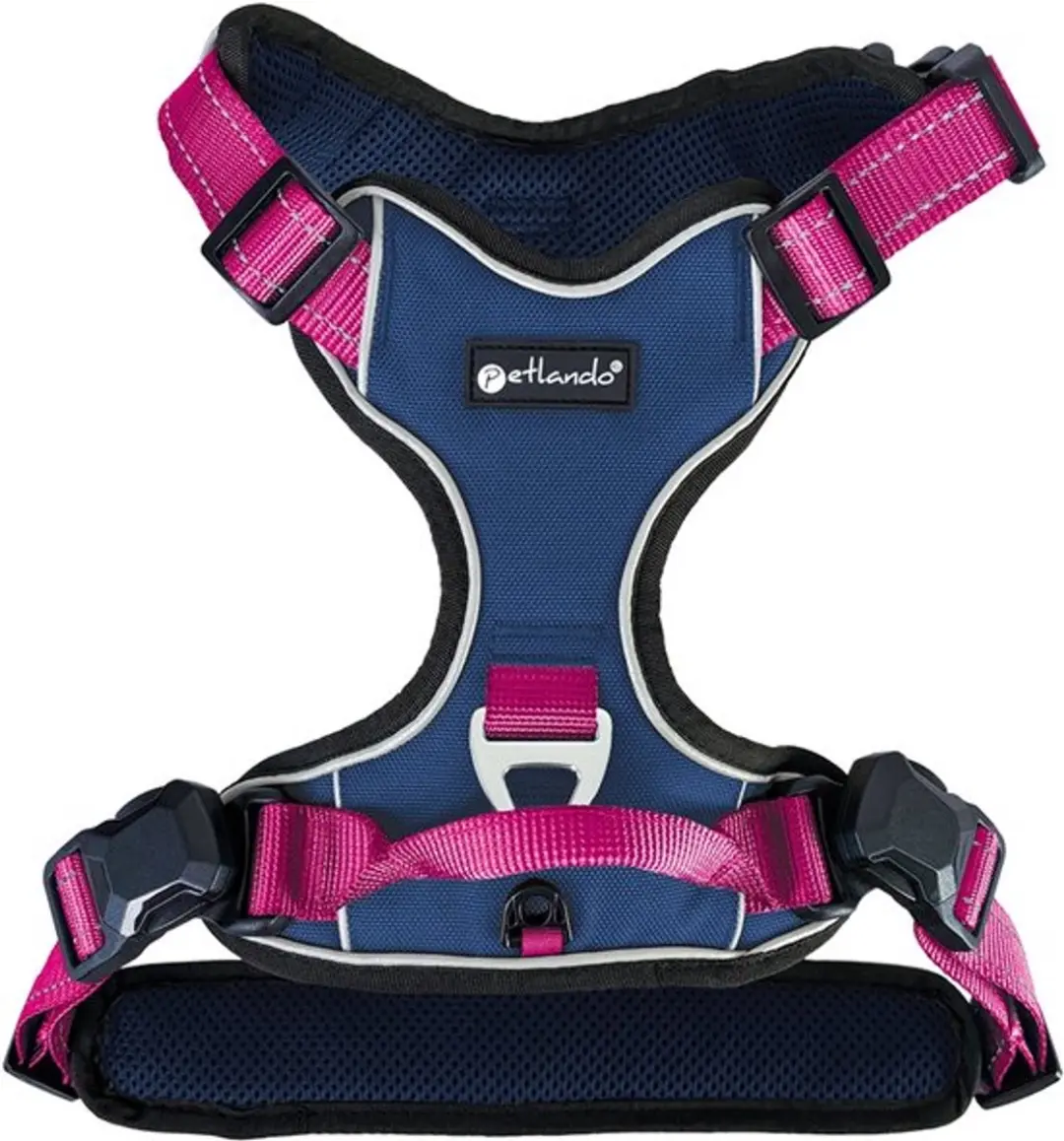 Petlando Hondentuig Navy-Fuchsia met magnetische sluiting