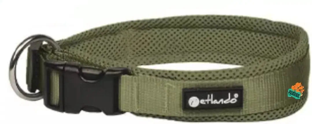 Hondenhalsband Petlando Mesh Collar XL Olive groen 55-60 cm