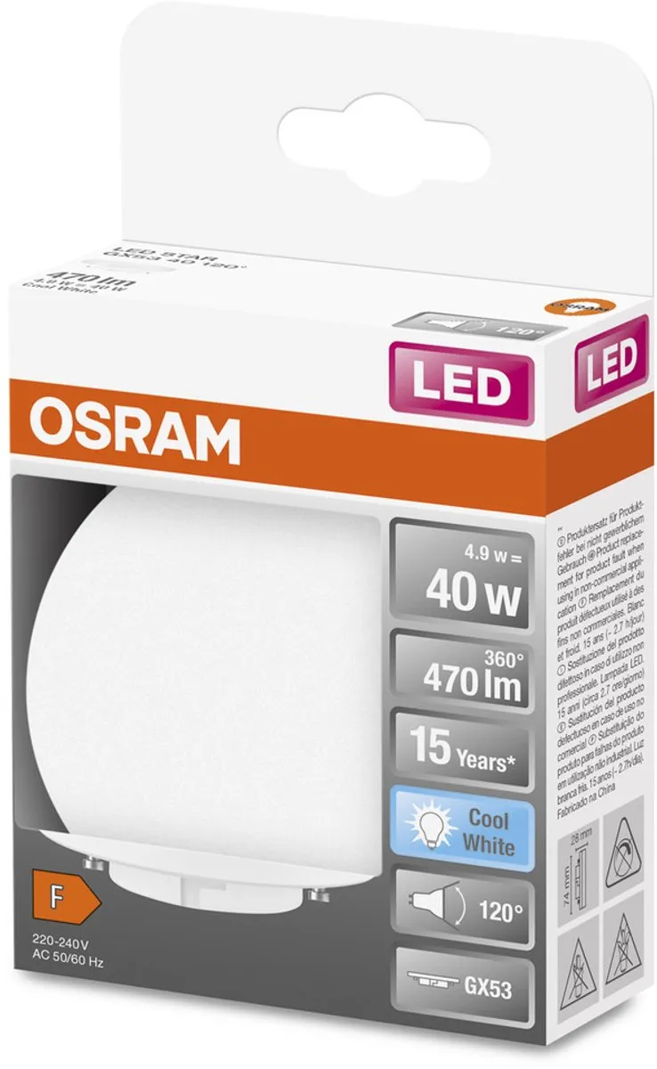 Osram LED Star GX53 4.9W 4000K - Mat - 470lm
