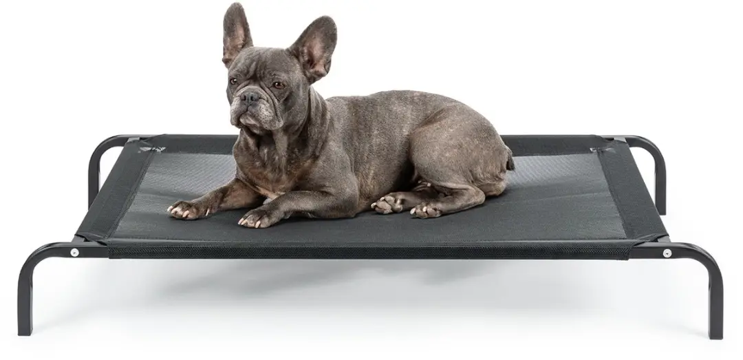 lionto verhoogd hondenbed belastbaar tot 40 kg, 106x62 cm zwart