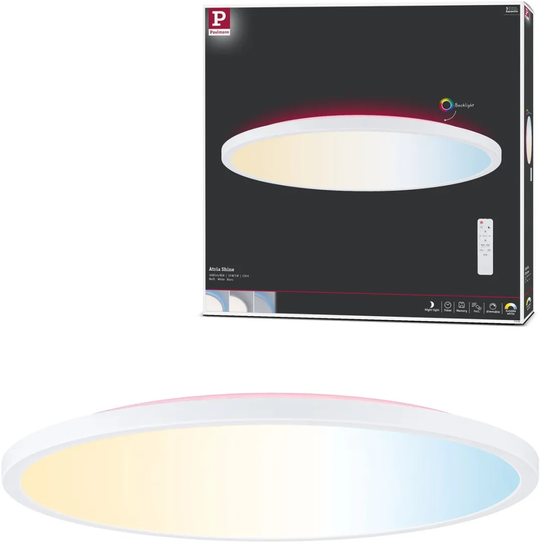 Paulmann Atria Shine LED-paneel 40cm 32W RGB+Wit