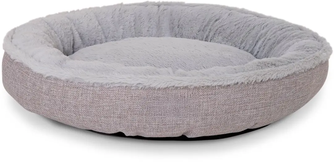 lionto donut kattenbed Ø55, zacht, wasbaar & met antislip onderzijde, grijs